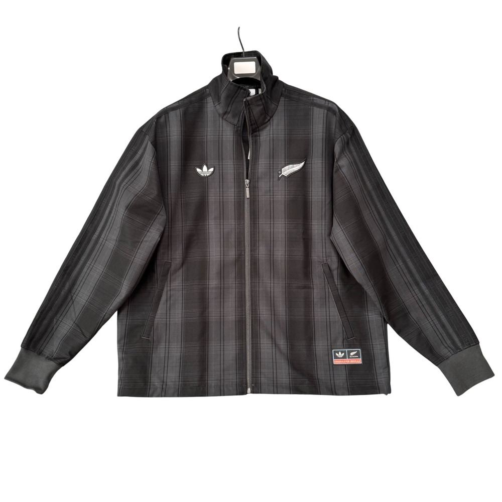 Adidas All Blacks Firebird Jacket Carbon Plaid Full Zip Men's Medium Casual‎